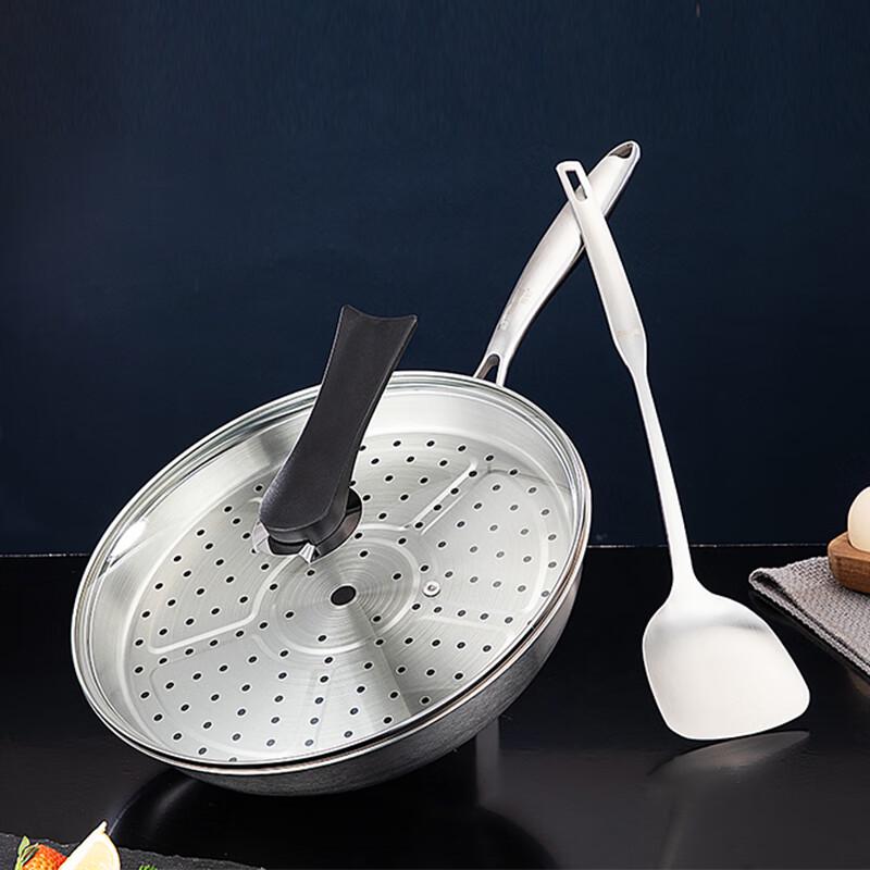 Yibolaile 4-Piece 304 Stainless Steel Non-stick Wok Set