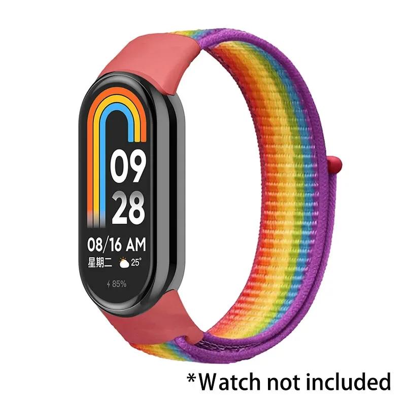 Nylon Loop Strap for Xiaomi Mi Band 9 8 7 6 5 4 3 Breathable Wristband Smartwatch Bracelet Sports Pulsera Watchband Miband 9 NFC