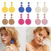 Big Round Geometric Hoop Earrings Summer Beach Boho Pendant Exaggerated Earrings