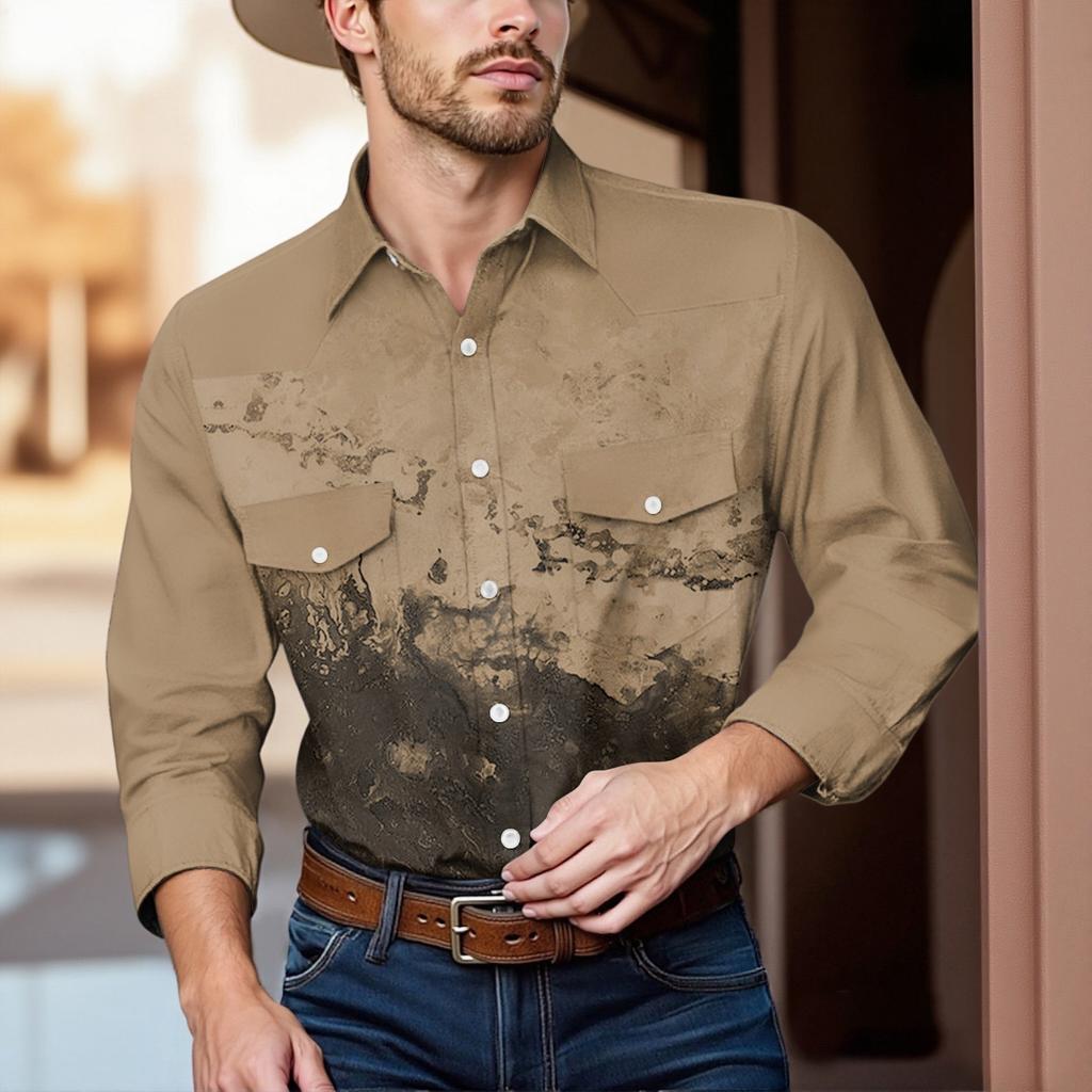 Pánské módní s klopou a krátkým rukávem ležérní top délky po ramena