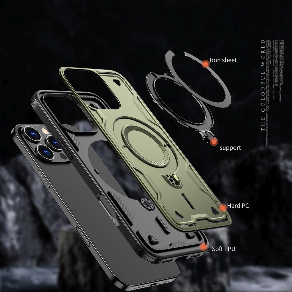 Etui Pokrowiec Na Iphone 16 Pro Hybrid Armor Trendy Magsafe - Zielony