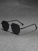 Fashion box sunglasses ins women's high-end metal frame sunglasses UV-proof driving sunglasses men