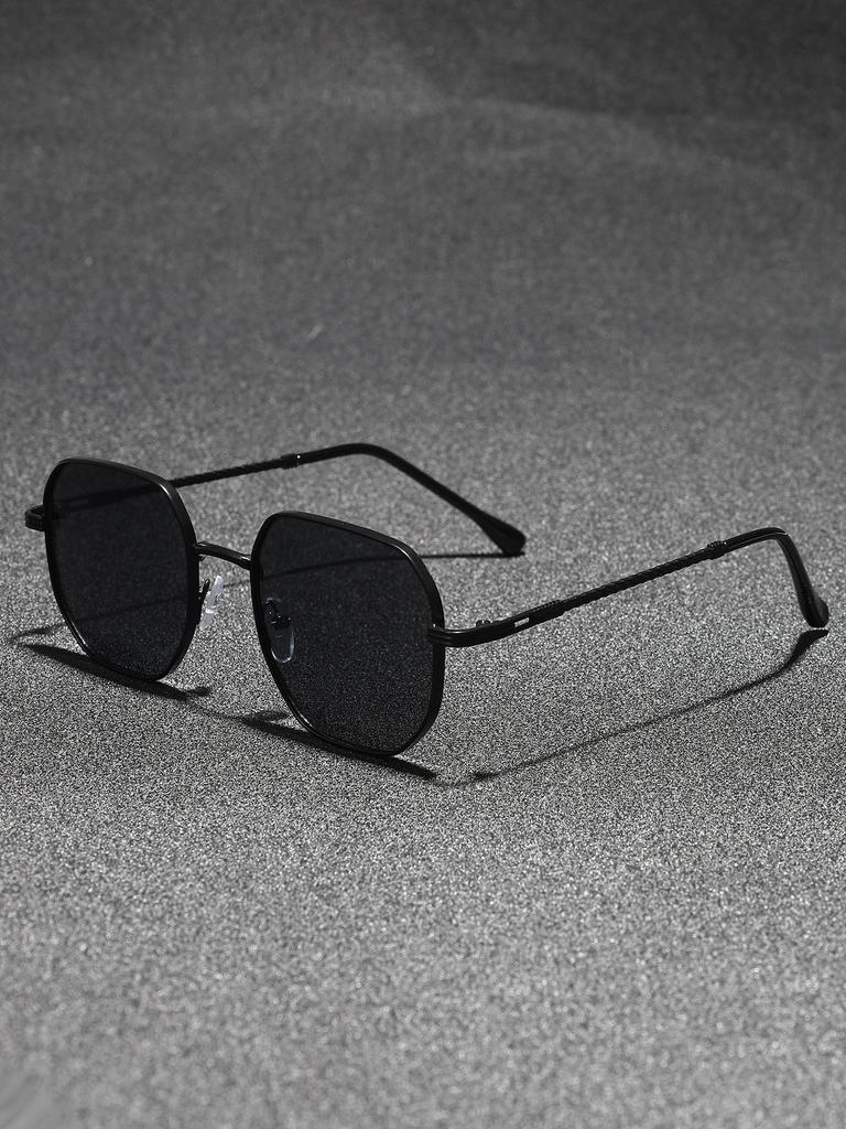 Fashion box sunglasses ins women's high-end metal frame sunglasses UV-proof driving sunglasses men