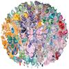 50PCS Transparent Jewelry Butterfly Stickers PET Gorgeous Crystal Jewelry Gem Sticker for Scrapbooking Journal Laptop Crafts