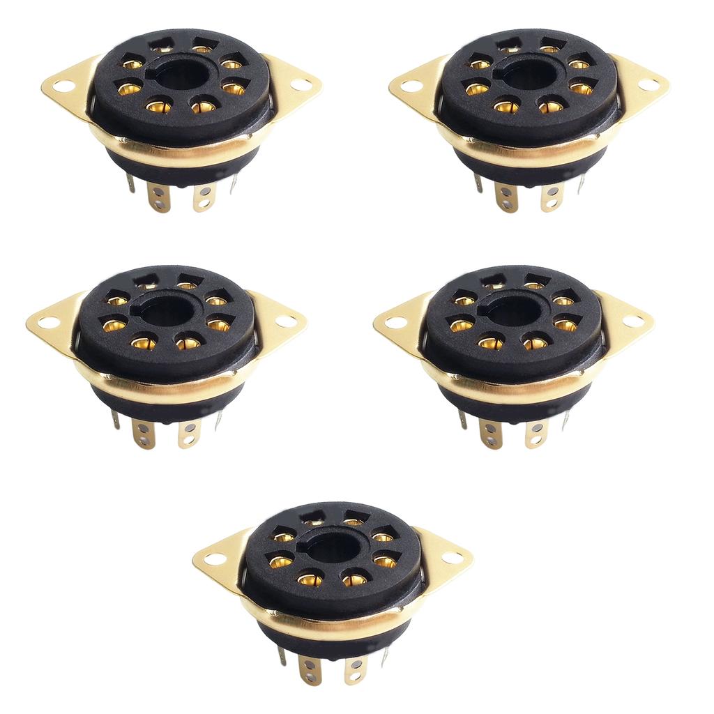 5pcs 8-Pin Vacuum Tube Socket for 6P3P 6P6P 6n8p 6n9p 5Z3P 5Z2P 6j8p Suitable for Preamps,Amplifiers GZS8-B1/GZS8-B1-G