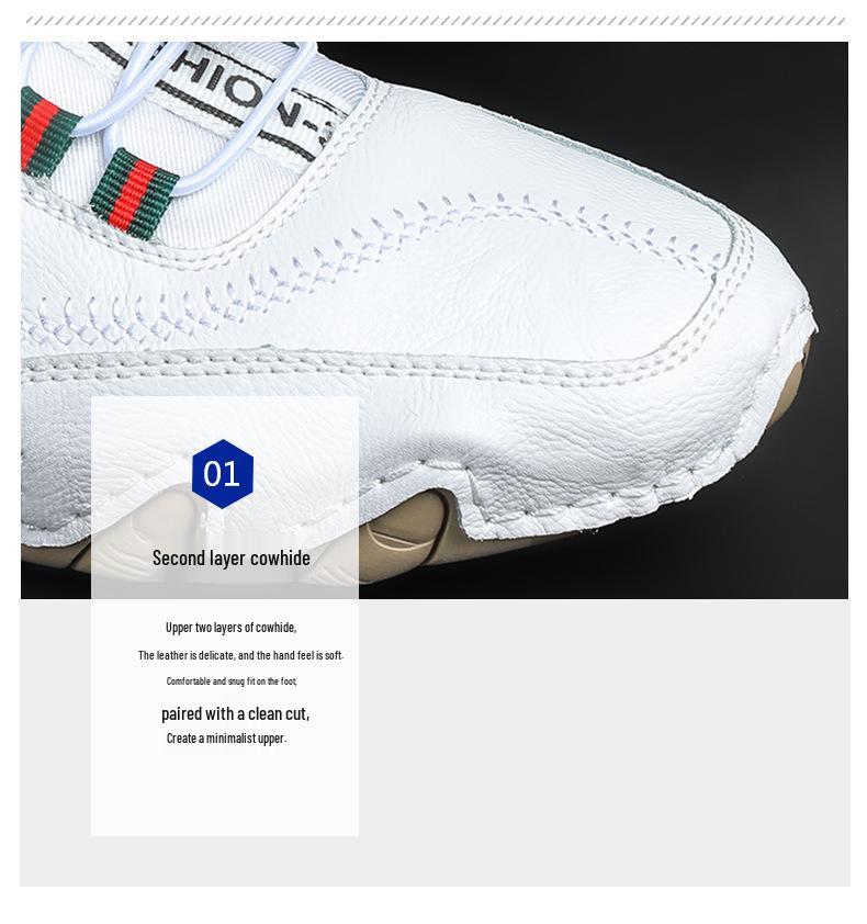 Men's Plus Size Casual Leather Moccasins: Spring/Summer British Style in Cowhide