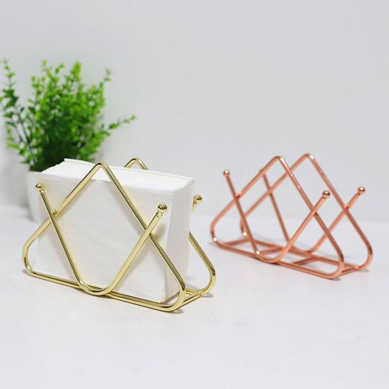 Iron Paper Towel Holder Triangle Shape Stainless Large Capacity Polished No Deformation Bar Office Kitchen Table Napkin Holder Napkin Dispenser