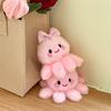 Cartoon Octopus Plush Keychain With Butterfly Bow For Kids Gift