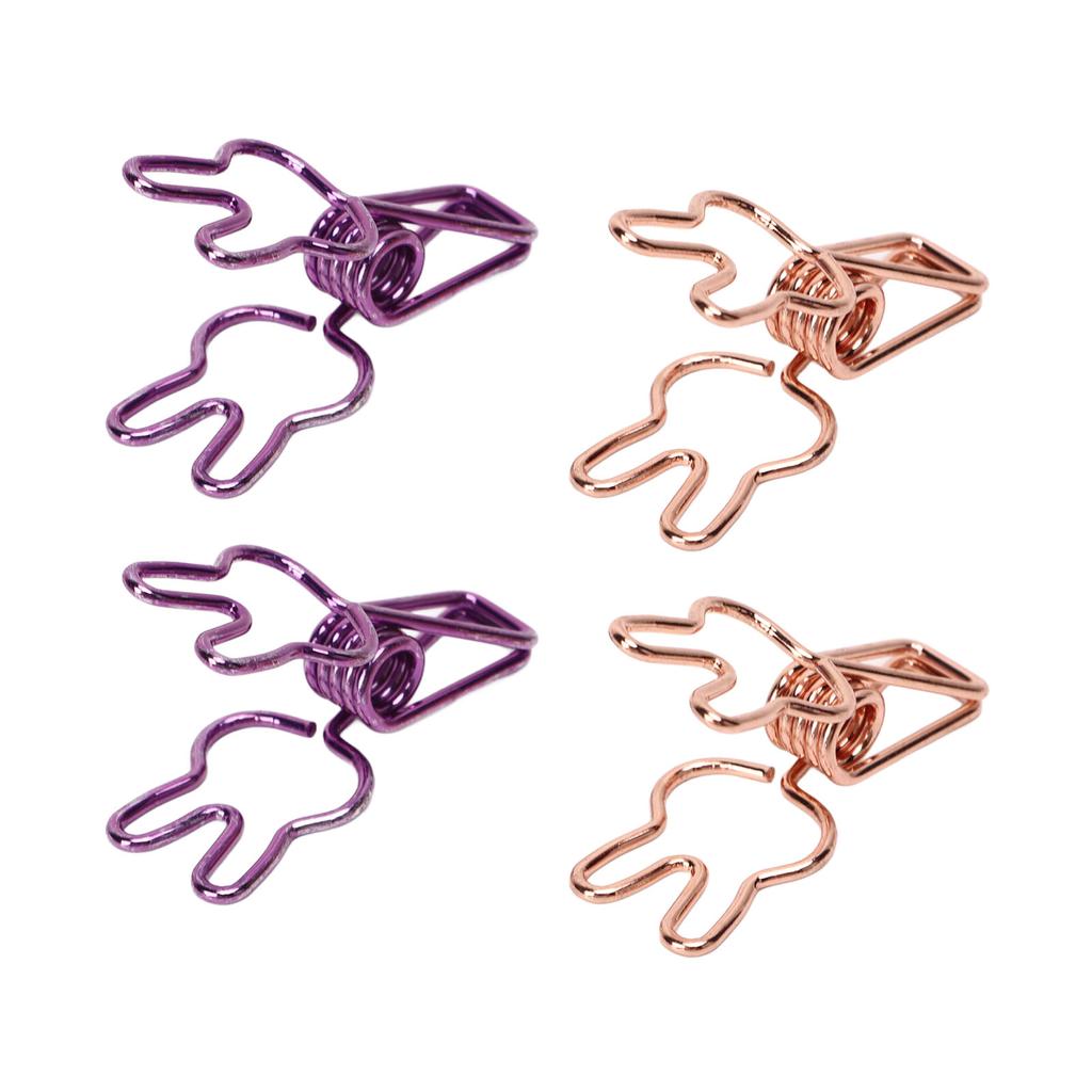 100Pcs Bunny Binder Clips Hollow Out Strong Clamping Sturdy Metal Cute Paper Clips for Documents Clothes Paper