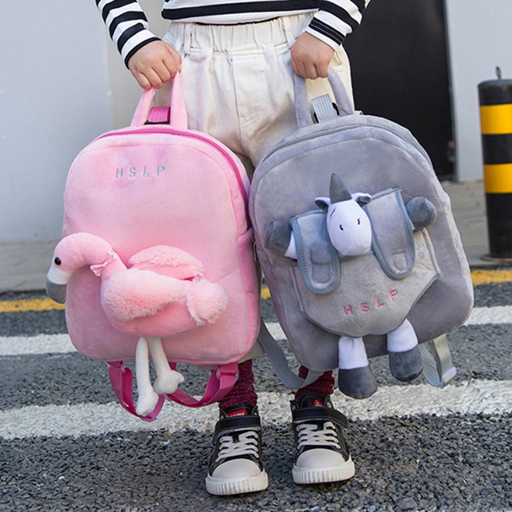 Cute 3D Flamingo Backpack Children School Backpacks with Leash Safety Harness for Girls Boys