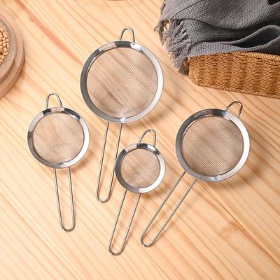 3 piezas de colador de acero inoxidable para alimentos, filtro de malla para cocina, cuchara para tamizar leche de soja, quinoa, té, sopa, horneado y colado