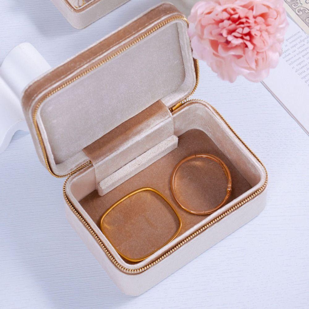 Detachable Velvet Jewelry Holder Rings Necklace Jewelry Storage Case Square Jewelry Box  Outdoors