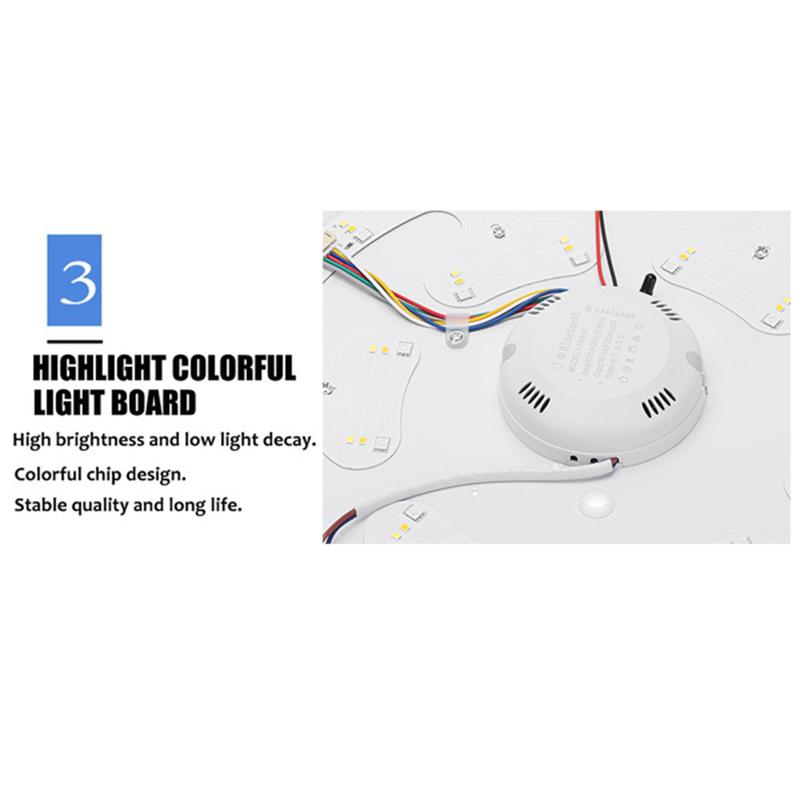 200W Nordic LED Ceiling Light Music Ceiling Lamp With bluetooth Speaker Cell Phone APP Control Dimmable Household Decor Light