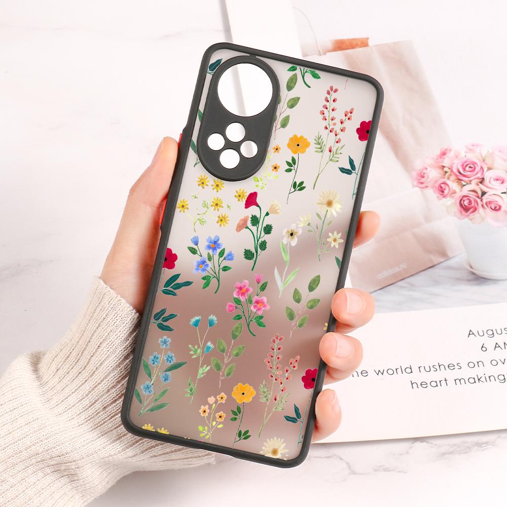 Honor 50 Case Funda Luxury Cover For Huawei Y6 2019 Case For Honor 9A 9X 8X 20 60 P40 Lite P30 Pro P50 Nova 9 Pro Flower Bumper