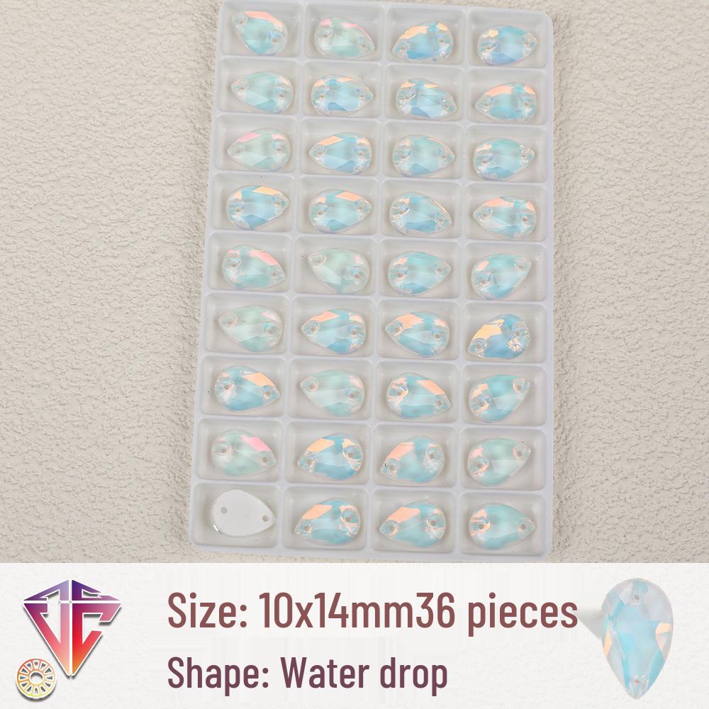 Fluoreszierende Mokka-Tropfen-Strassperlen - Handgefertigte DIY Zwei-Loch Flatback-Accessoires