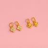 S999 Sterling Silver & 18K Gold Inlaid CZ Four-Leaf Clover Charm for DIY Bracelet/Necklace Beading & Weaving