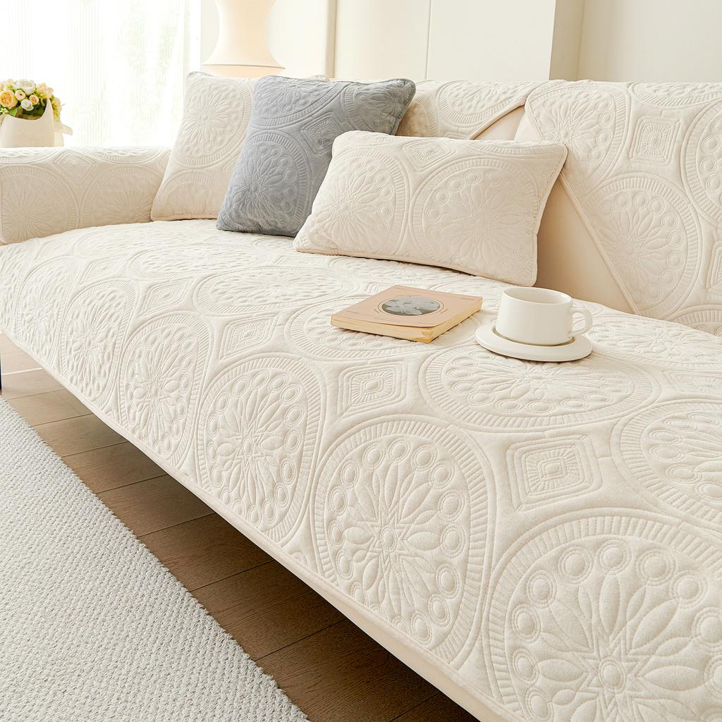 Sofakissen Herbst und Winter Verdicktes Plüsch Sitzkissen Schlichtheit Winter Neu Rutschfester Bezug Stoff