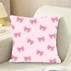 Pink Bow Cherry Cushion Cover Reversible Plush Pillow Cover For Car Sofa Bedroom Decorative Gift Pillowcase