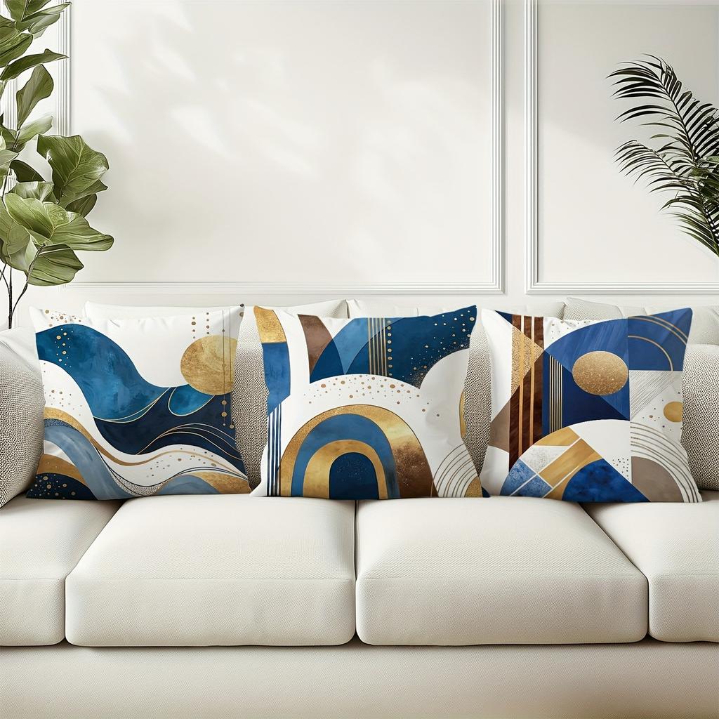 Modern Geometric Abstract Pillow CoversLiving Room Sofa Cushion Cover, Soft and Comfortable, Bedroom Room Decoration