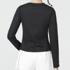 Under Armour Solid Color Sports Training Long Sleeve T-Shirt Women Tops Black 1376338-001