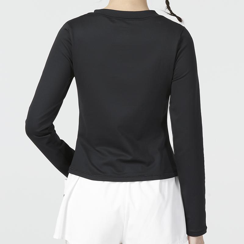 Under Armour Solid Color Sports Training Long Sleeve T-Shirt Women Tops Black 1376338-001