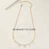 A fashionable golden yellow neck chain, silver gray disc pendant, women's student temperament fashion necklace.