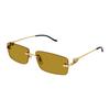 Cartier Leopard-Design Metall Rechteckige Sonnenbrille Unisex-Sonnenbrille Gold CT0430S003