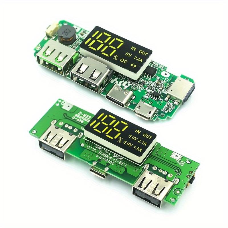 5V 2.4A Micro/Type-C USB 18650 LED Dual USB Mobile Power Bank Charging Module Lithium Battery Charger Board Circuit Protection