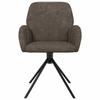 Swivel Dining Chair 2 Pcs Faux Suede Dark Gray
