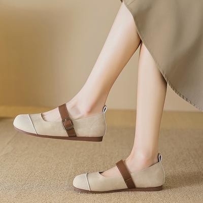 Französische Mary Jane Neue Sommer Flache Temperament Abendwind Einzelne Schuhe Weichsohlige Doudou Schuhe