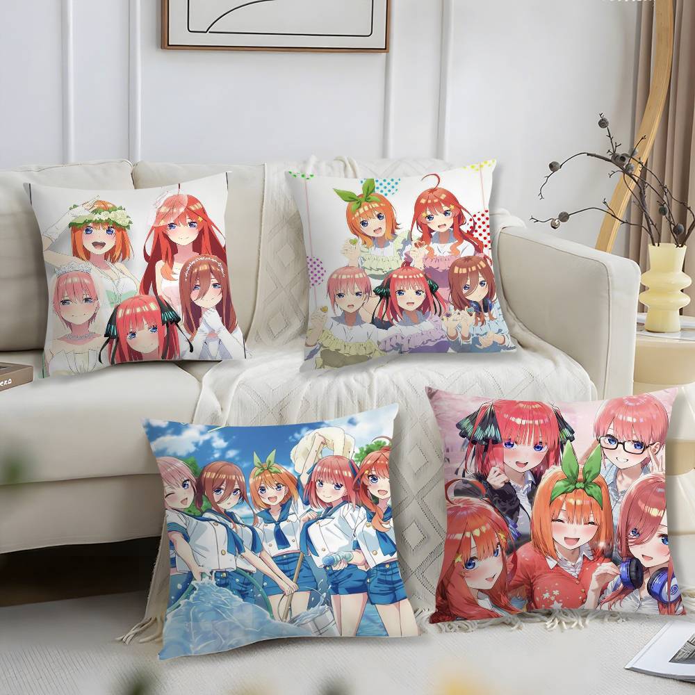 Pillow Case The Q-Quintessential Quintuplets Sofa Short Plush Double-Sided Hd Printing Room Home Office Gift Cushion Cover