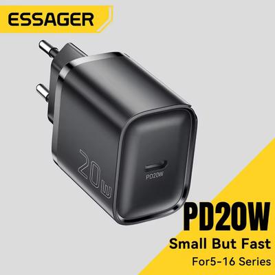 Essager Mini 20W USB Type C Charger PD Fast Charging for iPhone 16 15 14 Pro Quick Charge 3.0 Mobile Phone Charger for Samsung