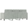 Vidaxl 3-Seater Sofa, Light Grey, 180 Cm, Upholstered In Velvet