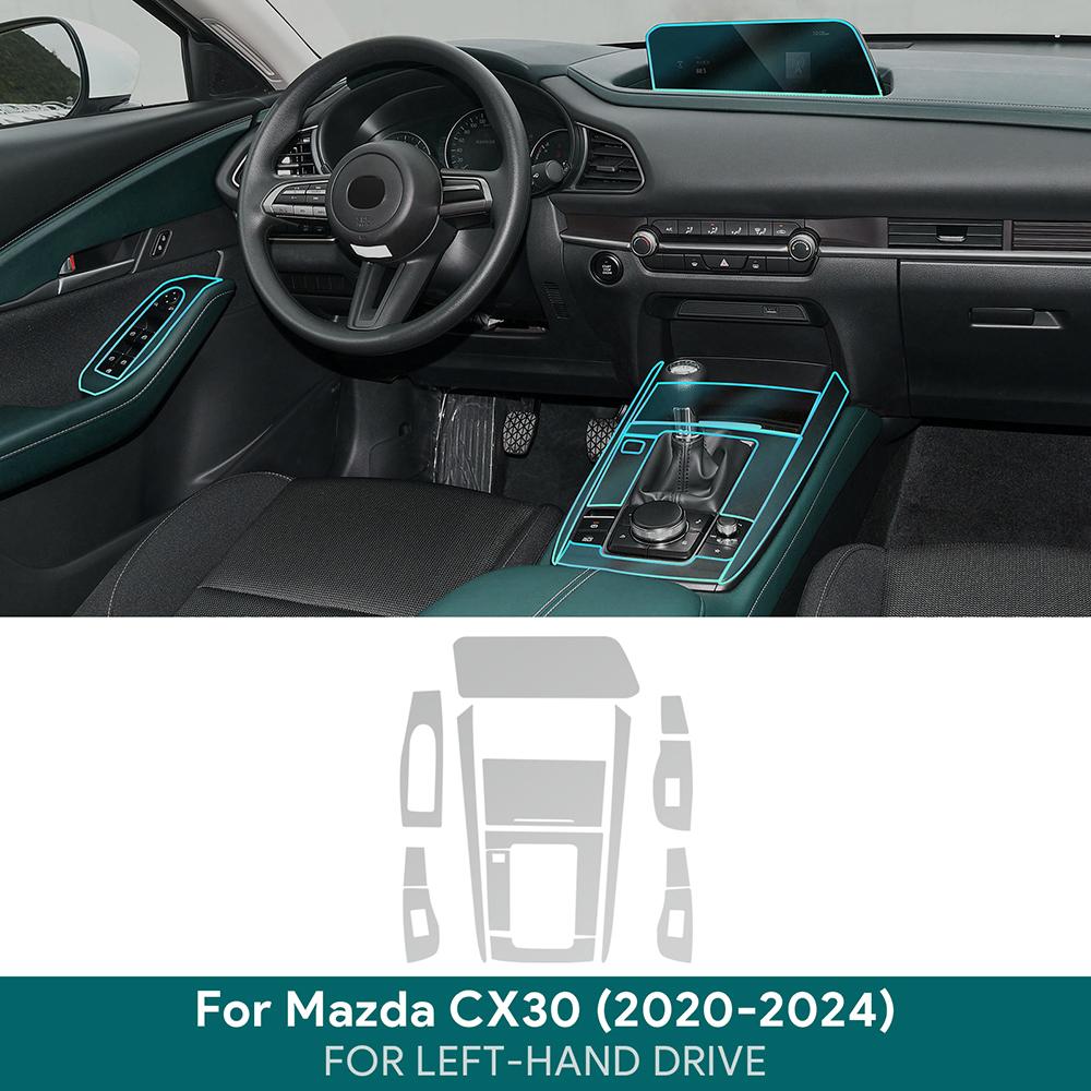 סרט הגנה פנימי נגד שריטות עבור MAZDA CX-30 2020-2024 Equator Sport Car אביזרי מסך קונסולה מרכזית TPU