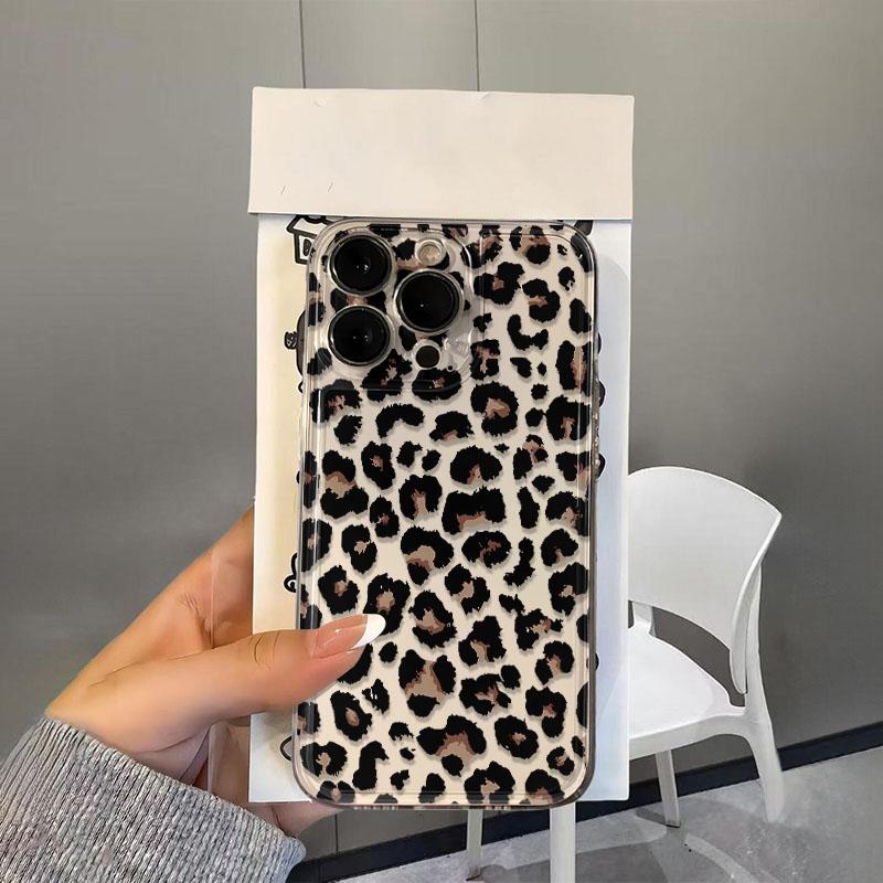 

Black Leopard Print Clear Phone Case For Samsung Galaxy S26 S24 S25 S23 Ultra S22 S21 S20 Plus FE A50 A71 A72 A73 Silicone Cover Galaxy A50