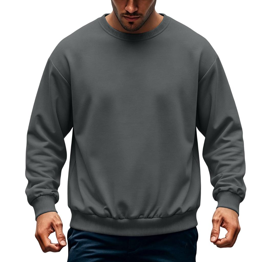 Men's Casual Loose Fit Crewneck Sweatshirt for Fall and Winter Everyday Wear