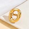 Stainless Steel Metal Hollow Irregular Open Rings For Women Exaggerated Gold Color  Geometric Chunky Ring Jewelry Gifts
