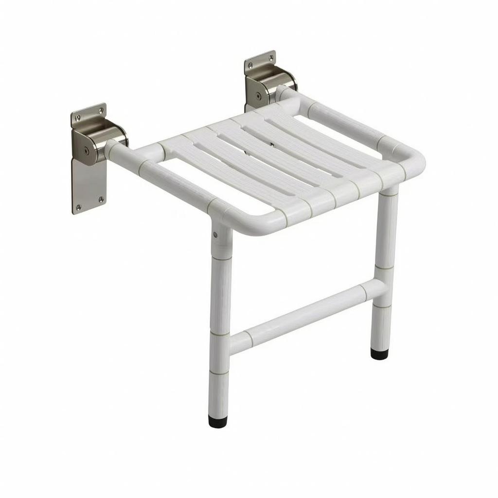 Wall-Mounted Shower Seat Space-Saving Bath Chair Sturdy for Elderly, Seniors