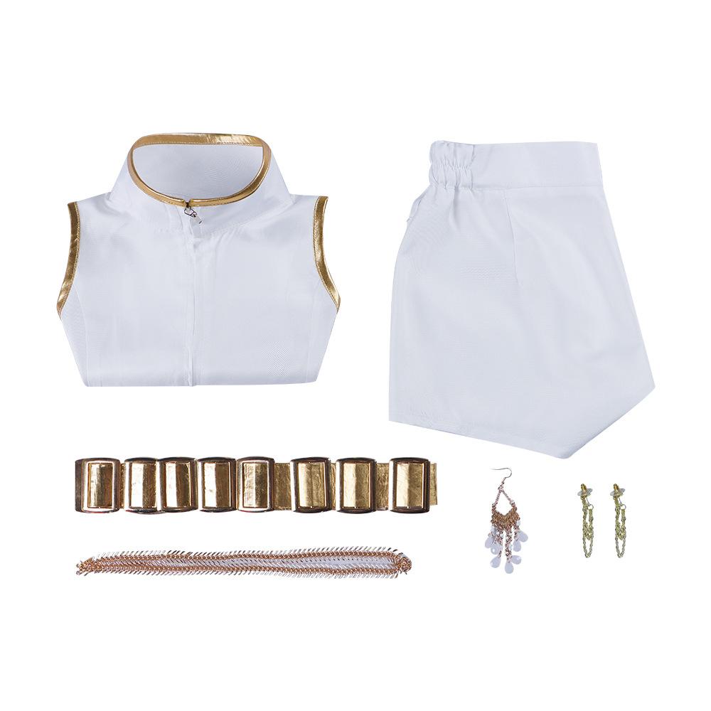 Dämonenjäger Cosplay Anzug K-Pop Koreanische Girl Group Rumi Weiß Spielendes Song Kostüm Bühnenperformance Cosplay Anzug