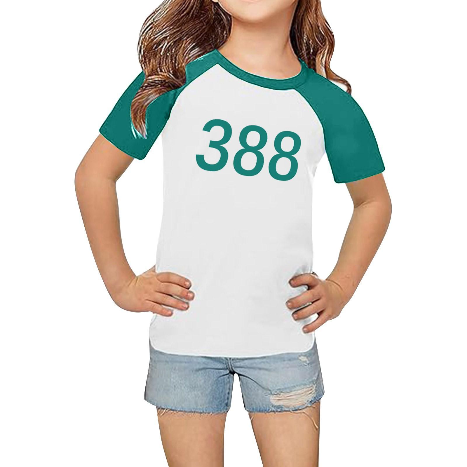 

Топы для детей и подростков, мальчиков и девочек 2-10 лет, круглый вырез, короткий рукав, модные топы 150