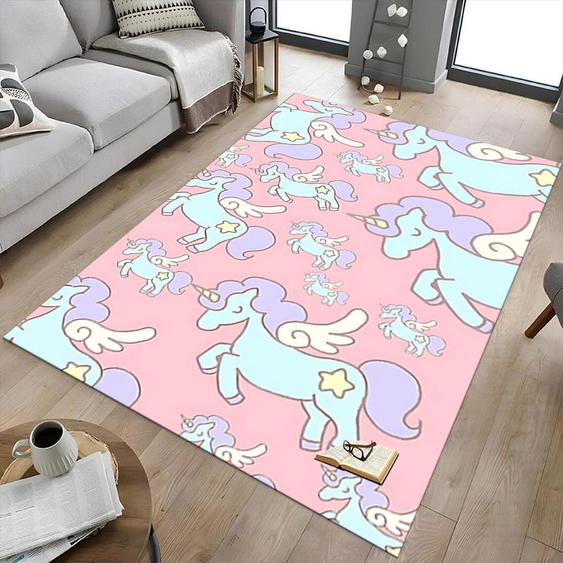 1PC Unicorn Star Carpet Ultra Soft, Thick & Absorbent, Non Slip Machine Washable Mat for Entryway