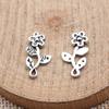 Flower Bud Charms Mini Floral Pendant Alloy Metal Leaf Findings Elegant Plant Jewelry Making Supplies For