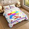 Custom Name Text Bedding 3Pcs Set,El Payaso Plim Plim 1 Duvet Cover 2 Pillowcases Soft Bed Linen For Gift