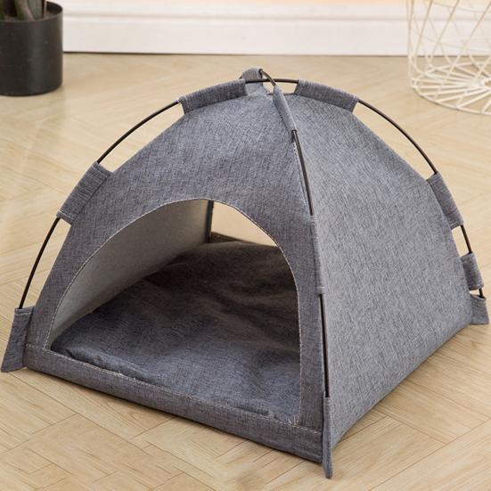 Tent Cat Bed Spacious Ventilated Cat Tent Hide Cave Semi-Enclosed Cat Bed with Removable Washable Mat for Summer All Seasons