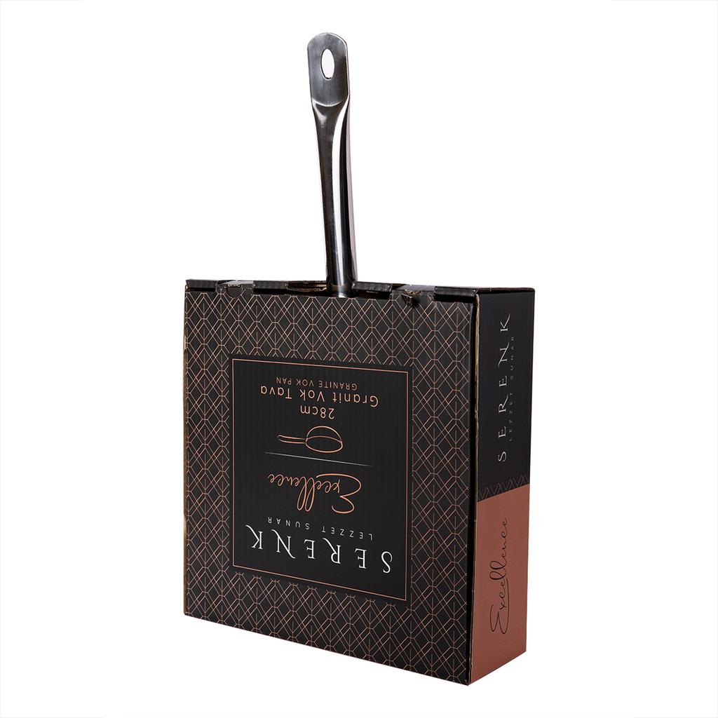 Serenk Excellence Antihaft-Wokpfanne, PFOA-freies Granit, 3,90 Qt Bratpfanne