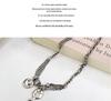 S925 Sterling Silver Heavy Industry Smiley Face Necklace Women's 2022 Retro Thai Silver Clavicle Chain