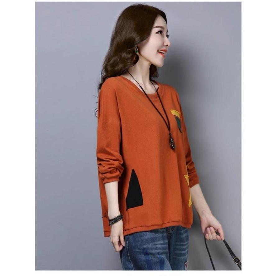 YYFS Women's Fashion Casual Spring Autumn Star Print Long Sleeve O-Neck Blouses & Shirts