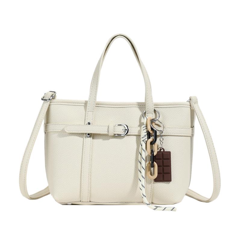 Fashion Hot-selling Korean Version of Casual Niche Women's Commuter Style Portable Bucket Bag, Lychee Pattern Texture Shoulder Messenger Bag