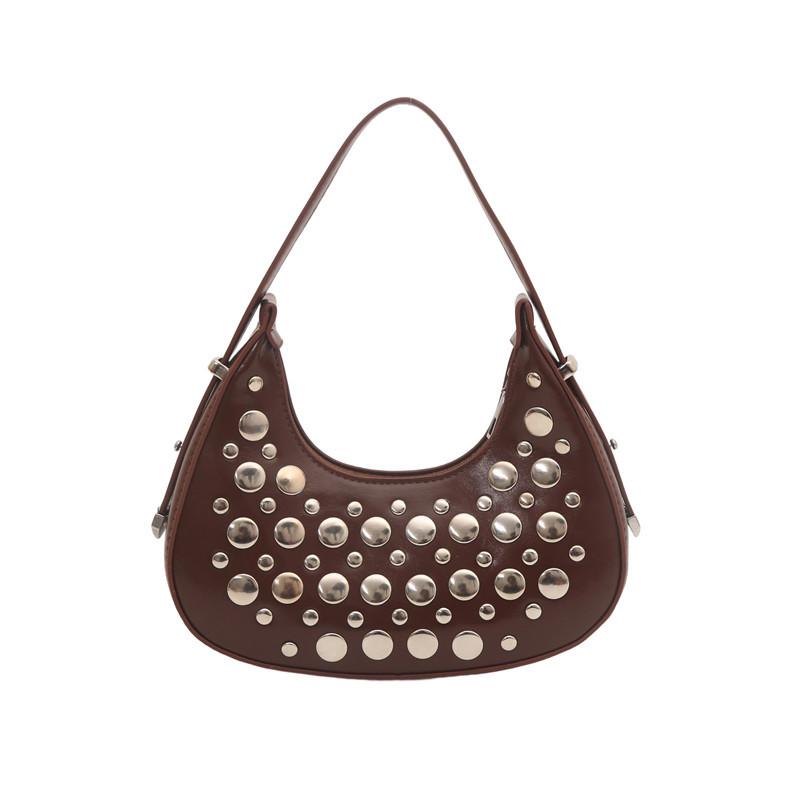 

popular rivet crescent dumpling bags for women s new trendy women s bags for work commuting underarm shoulder bags