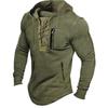 Men S Spring Autumn Hoodie Zip Pocket Solid Color Streetwear Sweatshirt